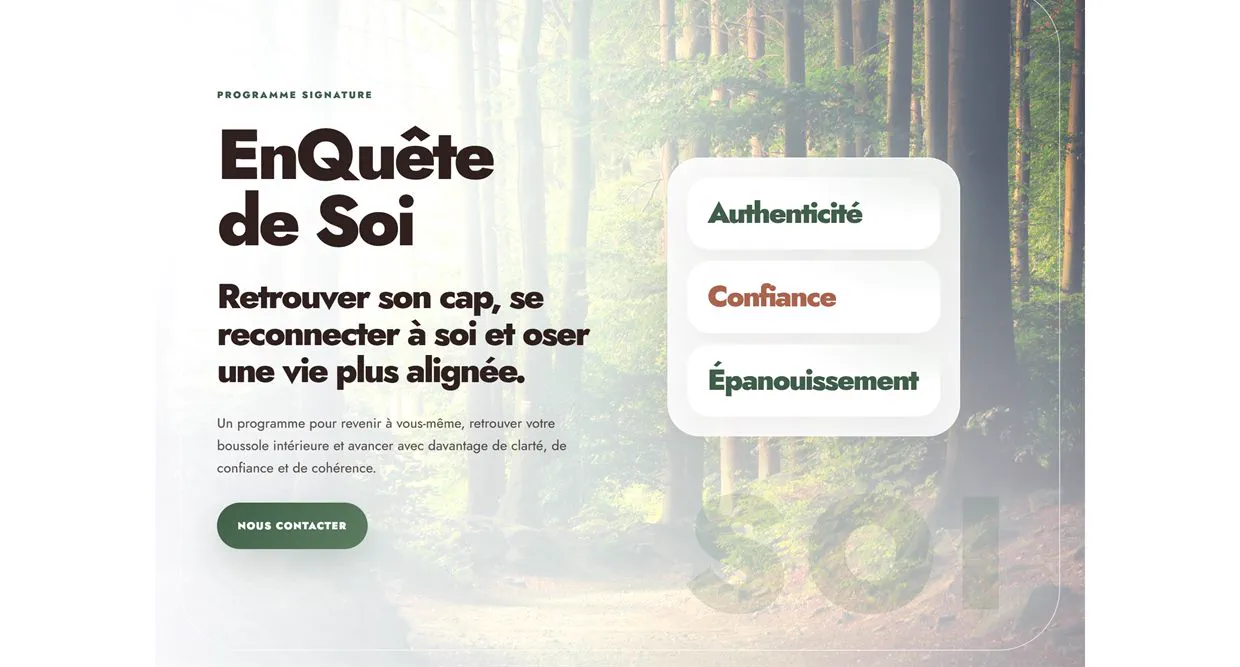La page du programme EnQuête de Soi, sur le site de Calaïta